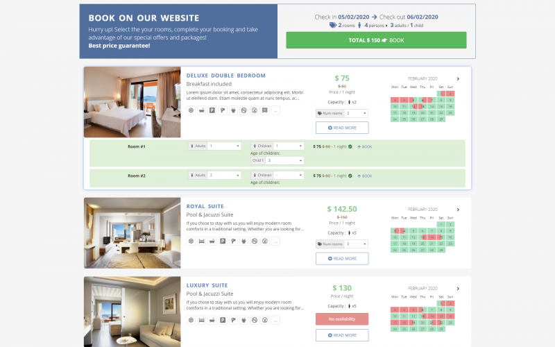 Trang đặt phòng trực tuyến