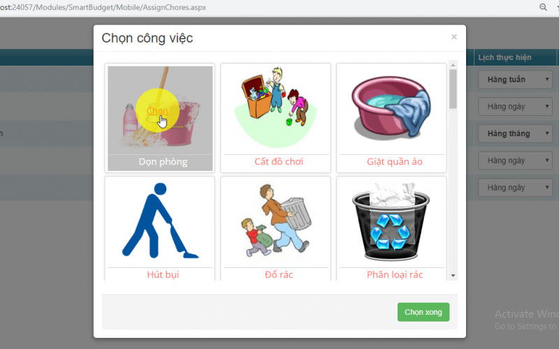 Chức năng phân công công việc tạo ra nhu cầu thật cho trẻ