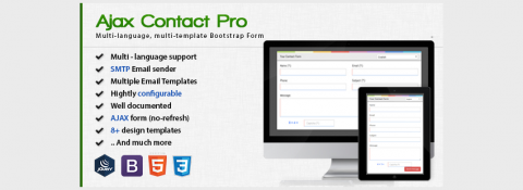 14. Ajax Contact Pro - Multi-language HTML5, Bootstrap Contact Form